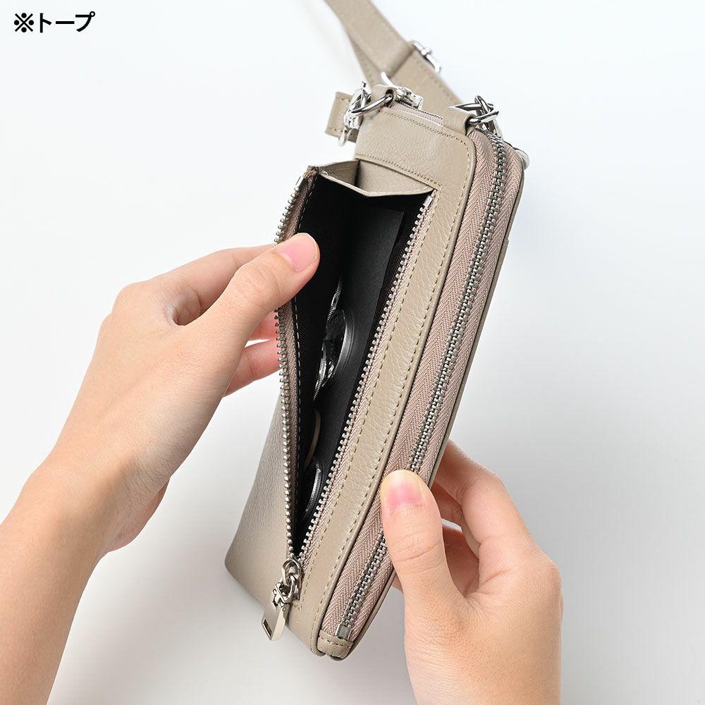 【BRILL】新品/未使用/タグ付　　ミニマルポロ ミラグロ ショルダー財布 シュリンクレザー 携帯ウォレット SL-SH-2686