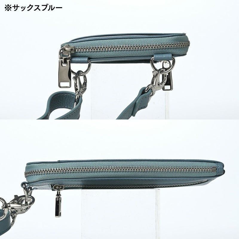 ミラグロのショルダー財布 シュリンクレザー 携帯ウォレット  SL-SH-2686 オレンジ