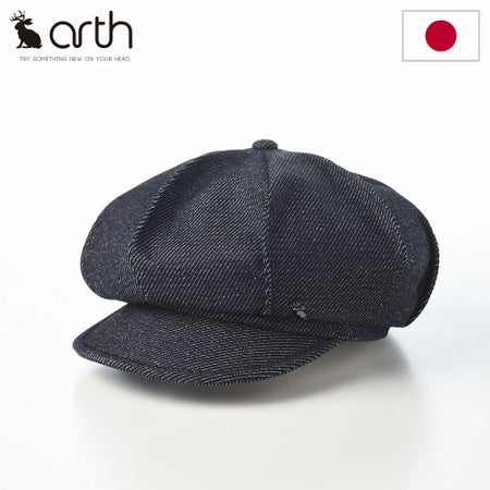 アースのキャスケット Loose Denim Tuck Cas（ルースデニム タックキャス） ネイビー