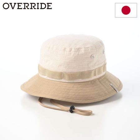 オーバーライドのサファリハット OR C/HEMP RIPSTOP BOONIE SG（コットンヘンプ リップストップ ブーニー） ベージュ