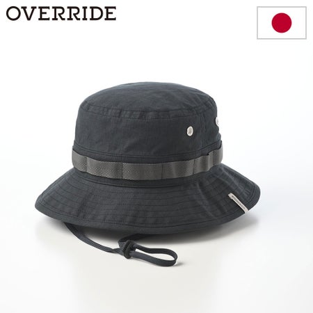 オーバーライドのサファリハット OR C/HEMP RIPSTOP BOONIE SG（コットンヘンプ リップストップ ブーニー） ブラック
