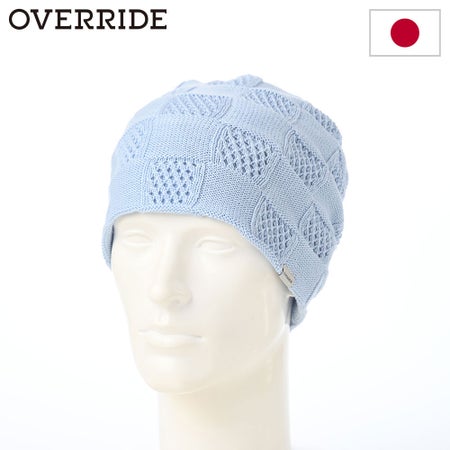 オーバーライドのニット帽 OR OGC CHECKERED BEANIE（チェッカード ビーニー） ライトブルー