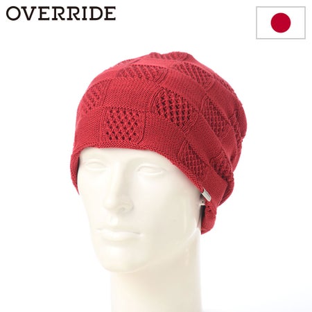オーバーライドのニット帽 OR OGC CHECKERED BEANIE（チェッカード ビーニー） レッド