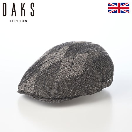 ダックスのハンチング Hunting KARAMI Linen Argyle（ハンチング カラミリネン アーガイル） D3001 ブラック