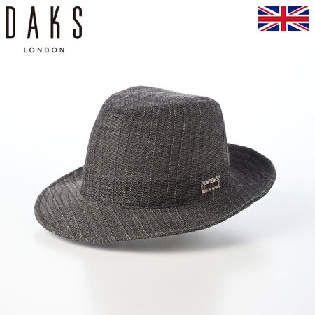 ダックスのソフトハット Manish KARAMI Linen minicheck（マニッシュ カラミリネン ミニチェック） D3003 ブラック