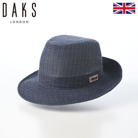 ダックスのソフトハット Manish KARAMI Linen minicheck（マニッシュ カラミリネン ミニチェック） D3003 ネイビー
