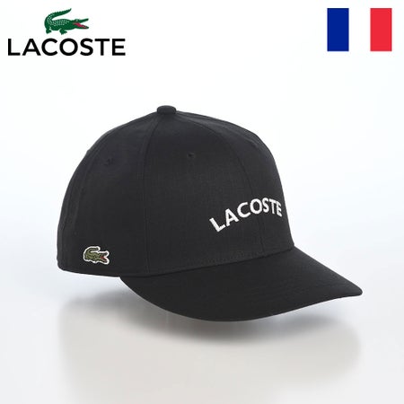 ラコステのキャップ COTTON LINEN EMB CAP（コットンリネン エンブロイダリー キャップ） L1398 ブラック