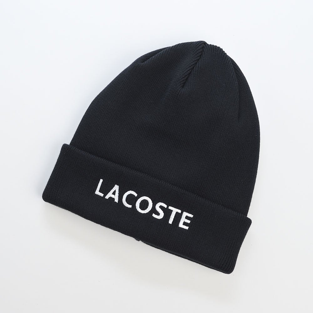 ラコステ ニット帽 LACOSTE EMB COTTON KNIT（ラコステ エンブロイ