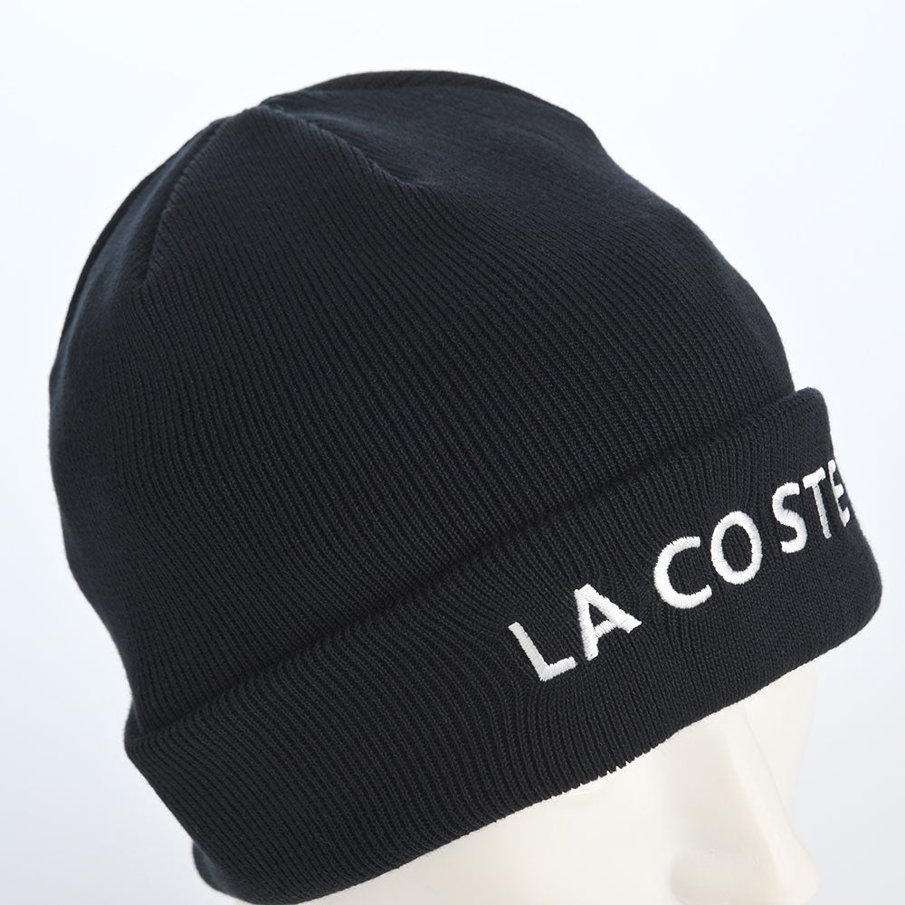 ラコステ ニット帽 LACOSTE EMB COTTON KNIT（ラコステ エンブロイ