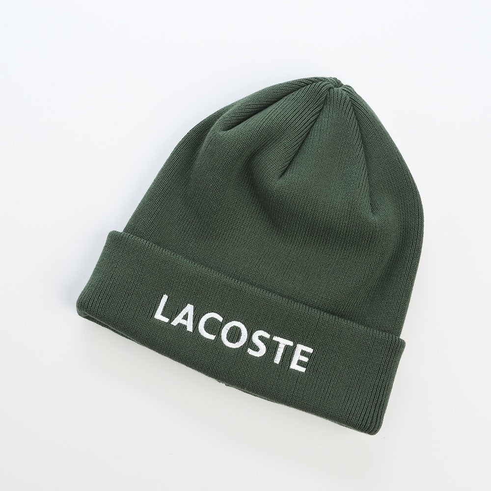 ラコステ ニット帽 LACOSTE EMB COTTON KNIT（ラコステ エンブロイ