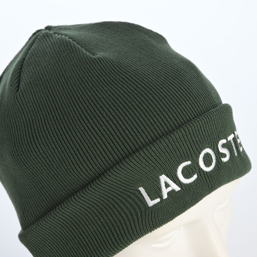 ラコステ ニット帽 LACOSTE EMB COTTON KNIT（ラコステ エンブロイ