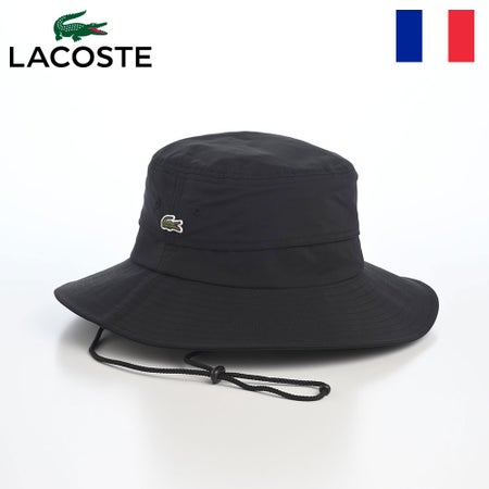 ラコステのサファリハット ONE POINT ADVENTURE HAT（ワンポイント アドベンチャーハット） L1401 ブラック