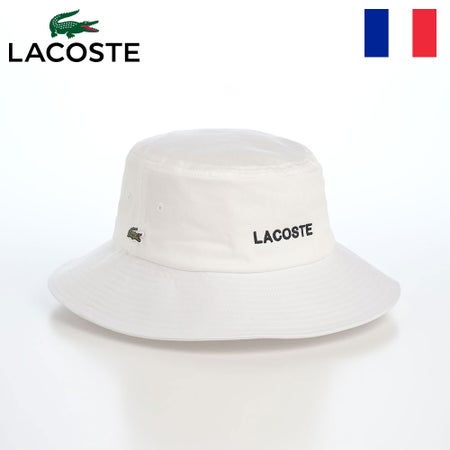 ラコステのバケットハット COTTON EMB HAT（コットン エンブロイダリー ハット） L1403 ホワイト