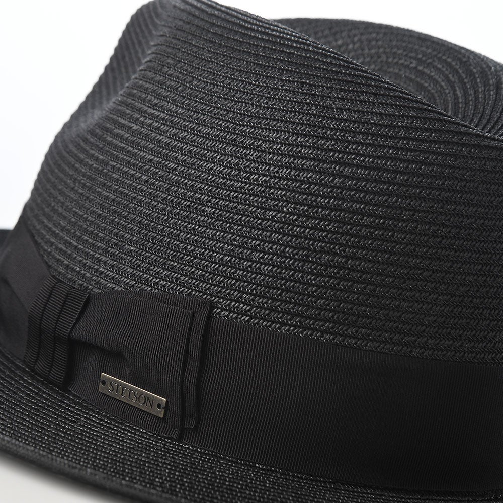 【新品】米国老舗ブランドSTETSON日本製 フェザーロゴプレートサーモハット ステットソン ブレードハット PAPER BRAID HAT（ペーパーブレード