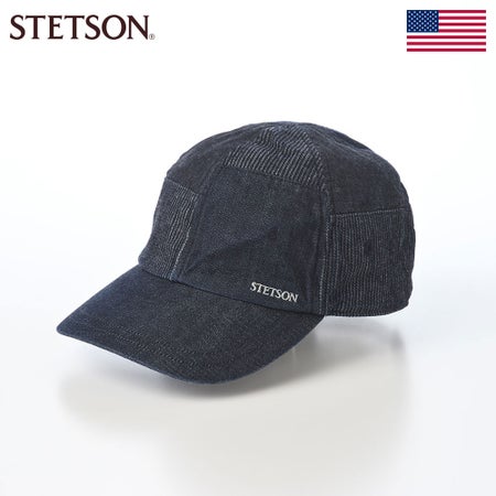 ステットソンのキャップ WASHED DENIM PATCHWORK CAP（ウォッシュドデニム パッチワーク キャップ） SE871 ネイビー
