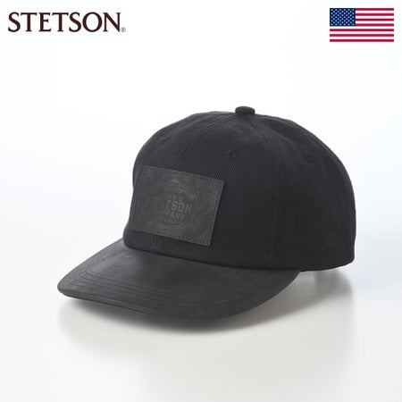 ステットソンのキャップ VINTAGE LEATHER PATCH CAP（ヴィンテージ レザー パッチ キャップ） SE882 ブラック