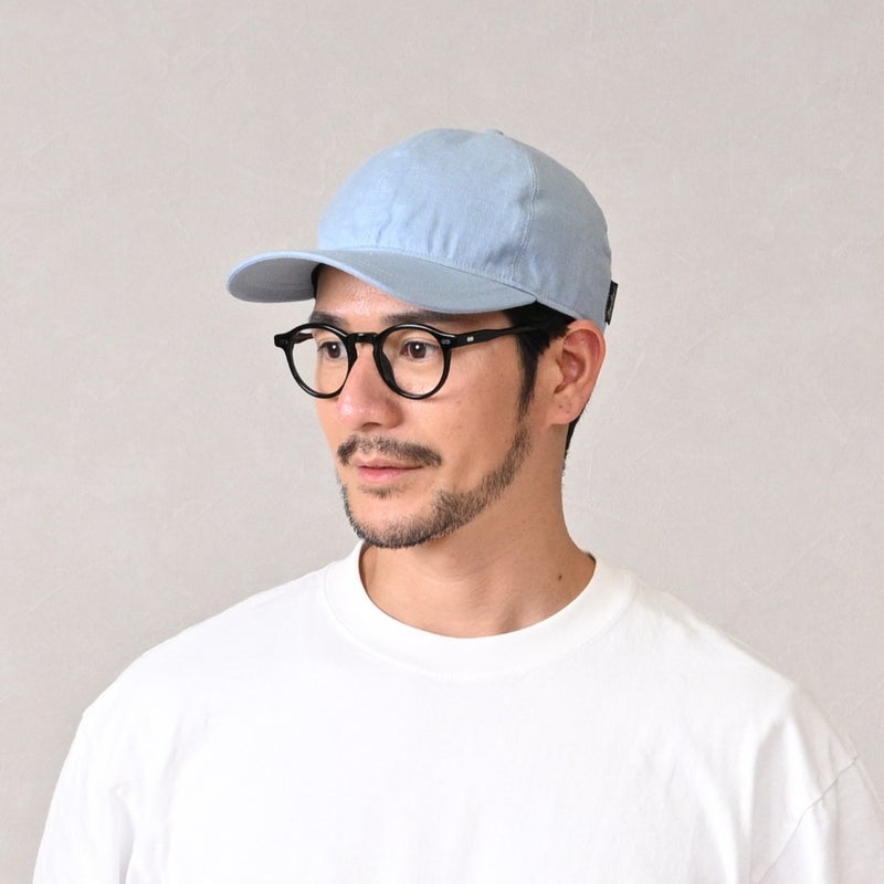 ボルサリーノのキャップ Baseball Cap Hiker Linen（ベイスボールキャップ ハイカーリネン） 25B95174 ブルー