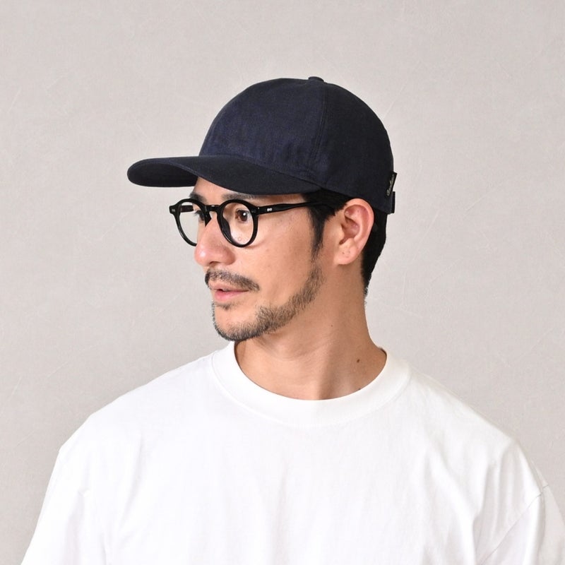 ボルサリーノのキャップ Baseball Cap Hiker Linen（ベイスボールキャップ ハイカーリネン） 25B95174 ネイビー