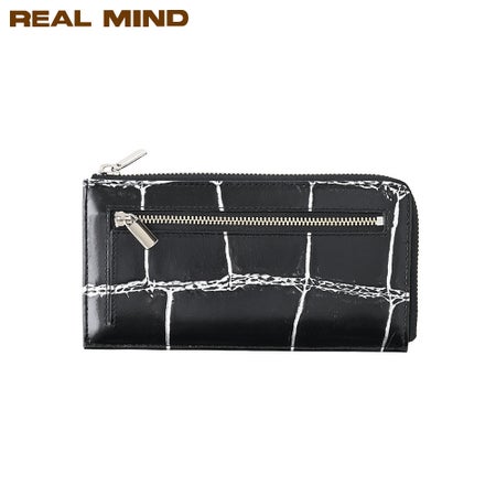 リアルマインドの長財布 PRIMA（プリマ） クロコ型押し L字ファスナーロングウォレット シルバー