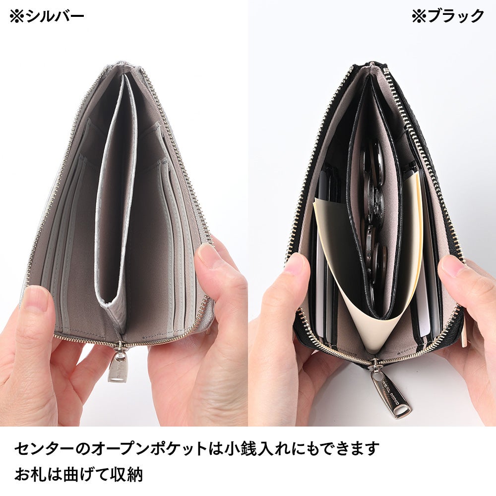 リアルマインド コンパクト長財布 ECLAT（エクラ） ドット型押し L字