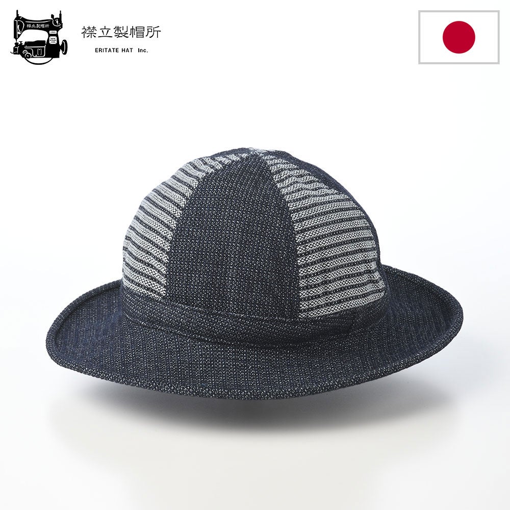 襟立製帽所 アドベンチャーハット 10oz denim stripe mil hat（10oz