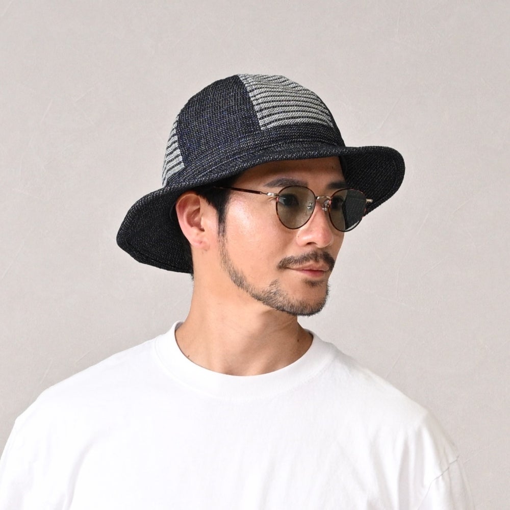 襟立製帽所 アドベンチャーハット 10oz denim stripe mil hat（10oz