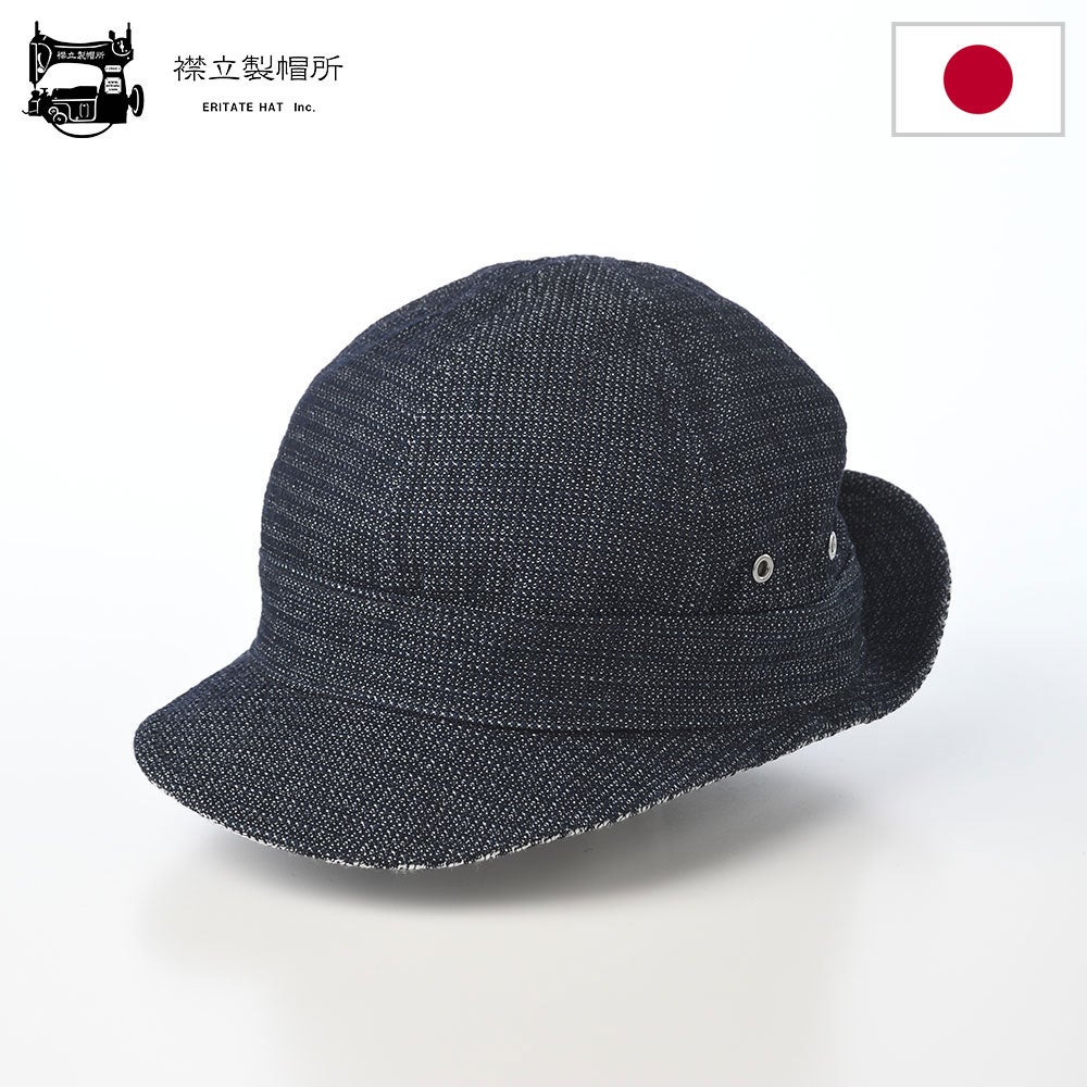 襟立製帽所 キャップ 10oz stripe fireman（10oz ストライプ