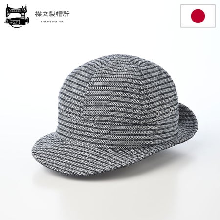 襟立製帽所のキャップ 10oz stripe fireman（10oz ストライプ ファイヤーマン） ホワイト
