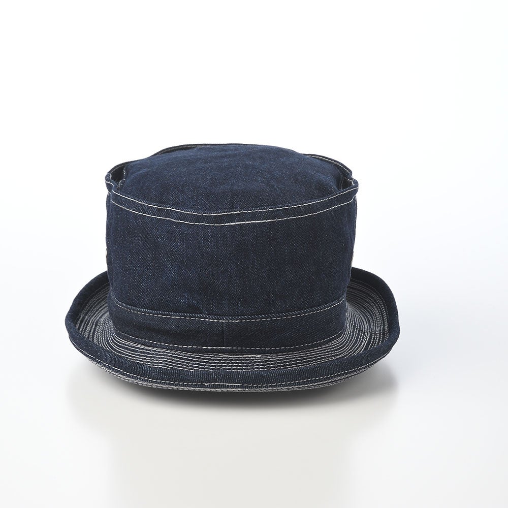 襟立製帽所 ポークパイハット 10oz denim pork pie（10oz デニム