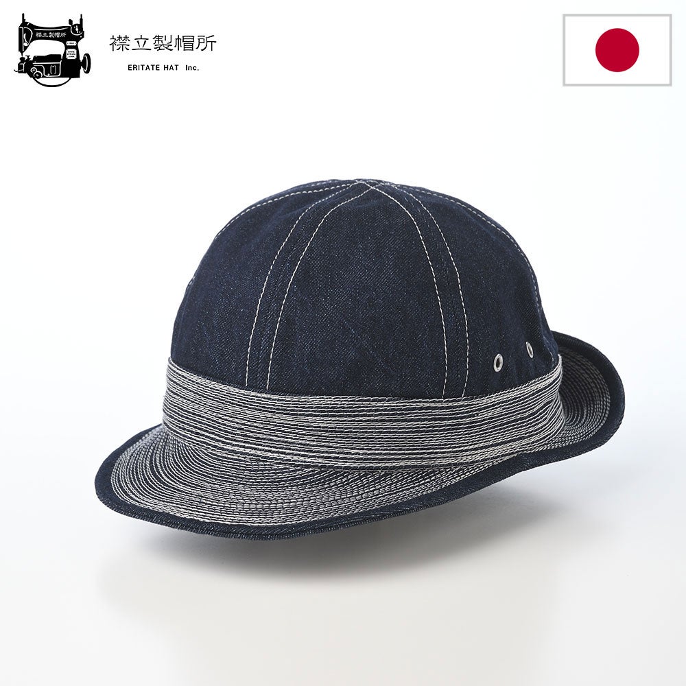 襟立製帽所 キャップ 10oz stripe fireman（10oz ストライプ