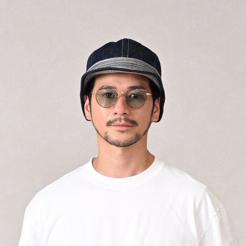 襟立製帽所のキャップ 10oz denim fireman（10oz デニム ファイヤーマン） インディゴ