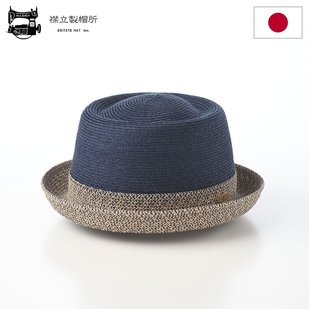 Abaca W brim pork pie（アバカ Wブリム ポークパイ） ネイビー | 帽子