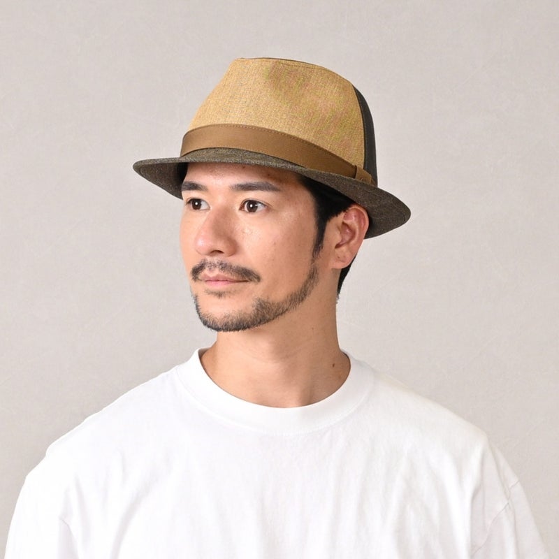 モーノのソフトハット Paper cloth linen ｍanish（ペーパークロス リネン マニッシュ） ブラウン