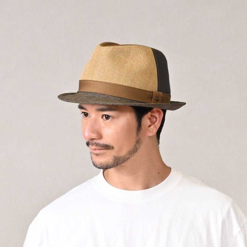 モーノのソフトハット Paper cloth linen ｍanish（ペーパークロス リネン マニッシュ） ブラウン