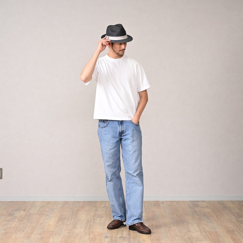 ブガッティのペーパーハット Summer Weave Fedora（サマーウィーブフェドラ） 629018 ダークネイビー