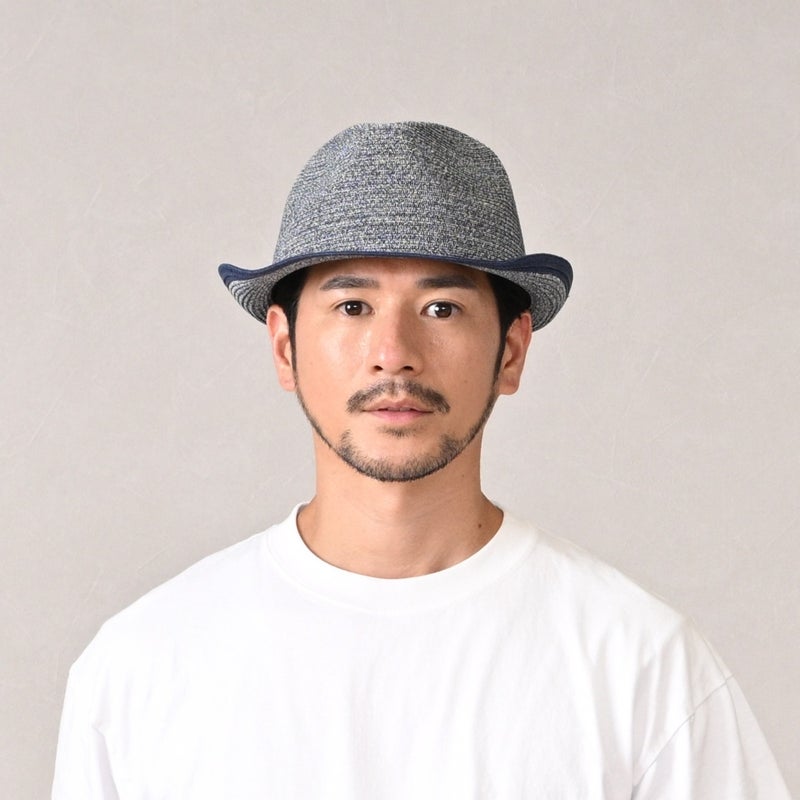 ブガッティのブレードハット Light Braid Trilby（ライトブレード トリルビー） 629023 ネイビー