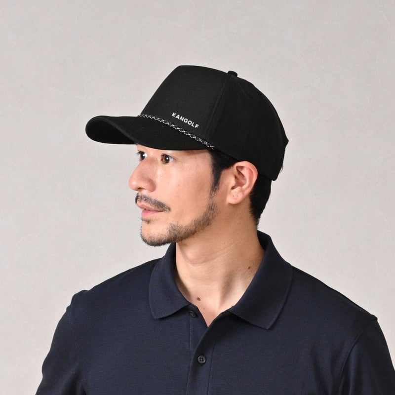 カンゴールのキャップ KANGOLF LOGO COTTON BASEBALL（カンゴルフ ロゴ コットンベースボール） ブラック
