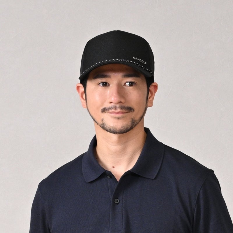 カンゴールのキャップ KANGOLF LOGO COTTON BASEBALL（カンゴルフ ロゴ コットンベースボール） ブラック