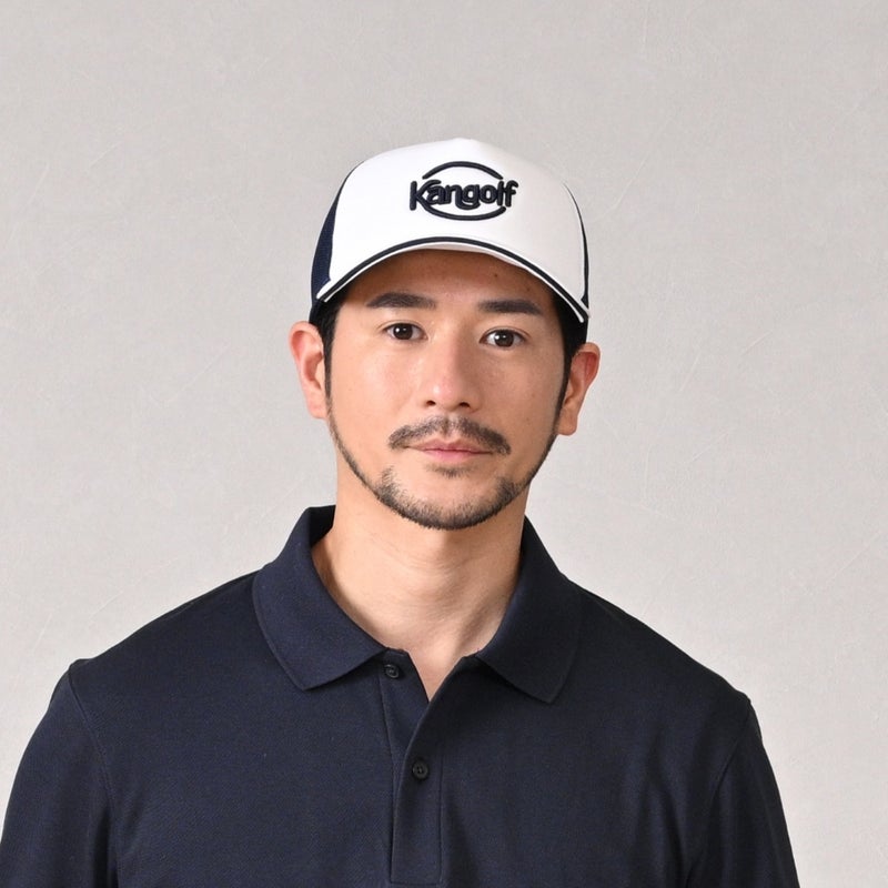 カンゴールのキャップ KANGOLF ACE RETRO TRUCKER（カンゴルフ エース レトロ トラッカー） ネイビー