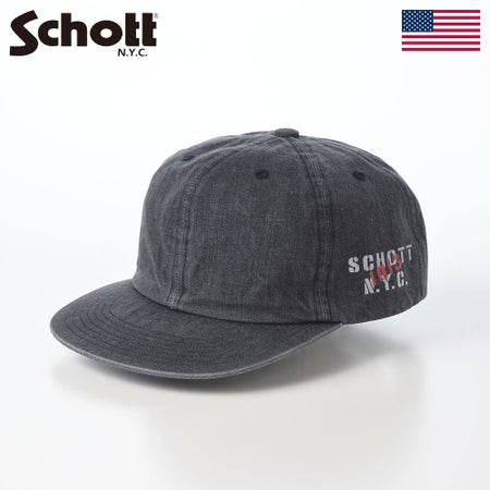 ショットのキャップ VINTAGE DENIM STEMCIL LOGO 6P CAP（ヴィンテージデニム ステンシルロゴ 6P キャップ） SC145 ブラック