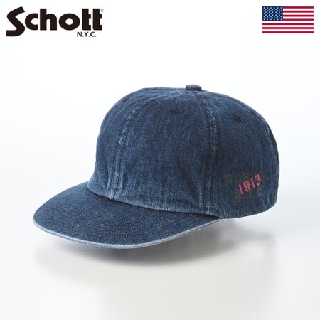 ショットのキャップ VINTAGE DENIM STEMCIL LOGO 6P CAP（ヴィンテージデニム ステンシルロゴ 6P キャップ） SC145 ブルー