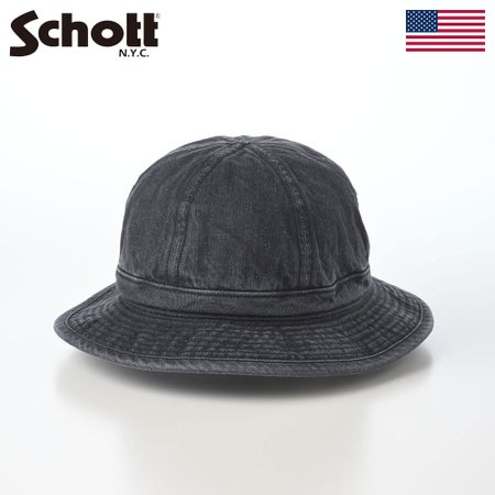 ショットのメトロハット VINTAGE DENIM STEMCIL LOGO METRO HAT（ヴィンテージデニム ステンシルロゴ メトロハット） SC146 ブラック