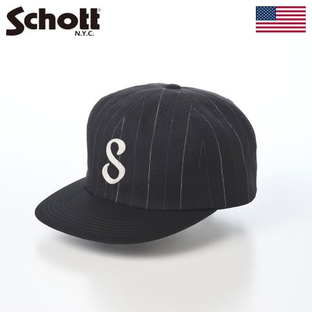 ショットのキャップ LINEN MIX STRIPE CAP（リネンミックス ストライプ キャップ） SC149 ブラック
