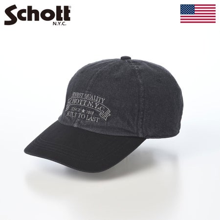 ショットのキャップ AGED DENIM EMB 6P CAP（エイジドデニム エンブロイダリー 6P キャップ） SC150 ブラック