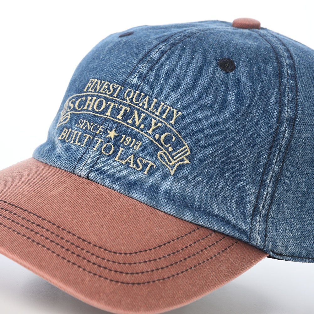 ショット キャップ AGED DENIM EMB 6P CAP（エイジドデニム エンブロイ