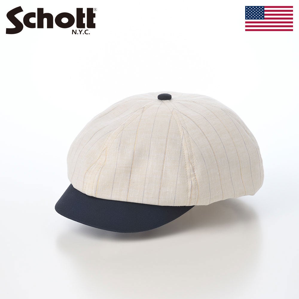 ショット キャスケット LINEN MIX STRIPE CASQUETTE（リネンミックス