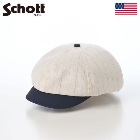 ショットのキャスケット LINEN MIX STRIPE CASQUETTE（リネンミックス ストライプ キャスケット） SC159 ネイビー