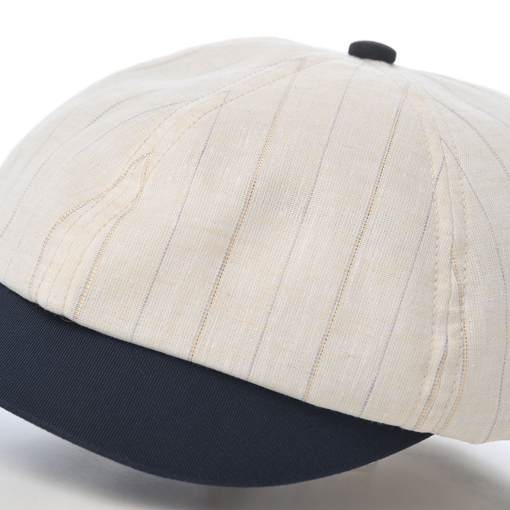ショット キャスケット LINEN MIX STRIPE CASQUETTE（リネンミックス
