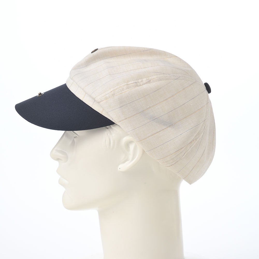 ショット キャスケット LINEN MIX STRIPE CASQUETTE（リネンミックス