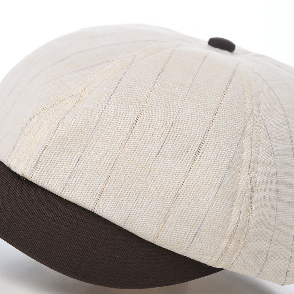 ショット キャスケット LINEN MIX STRIPE CASQUETTE（リネンミックス